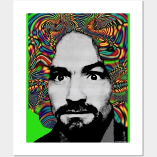 Charles Manson - Psychodelic (Charlie Don't Surf) Posters and Art